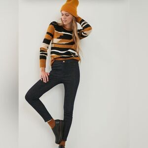 Anthropologie‎ Pilcro Gold Shimmer High-Rise Denim Leggings Jeans Blue 32